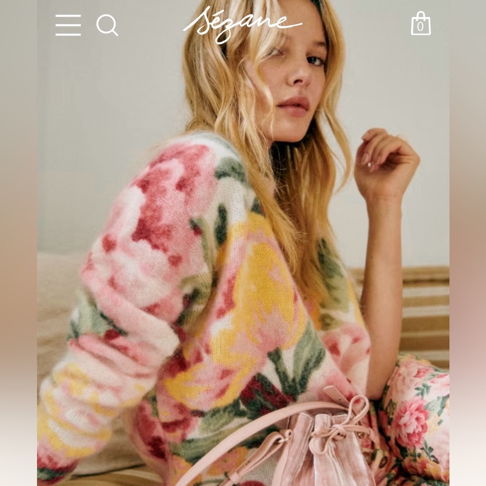 Sezane Clarissa Jumper London Bouquet - Size XS